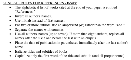 general rules for apa citations