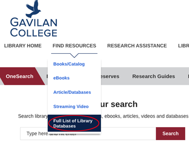 library homepage