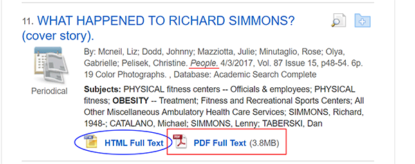 listing for R Simmons article
