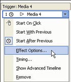 Media Animation menu