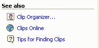Insert Clipart task pane bottom