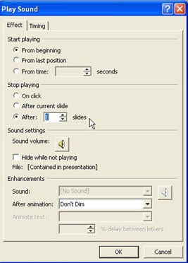 Play Sound dialog box