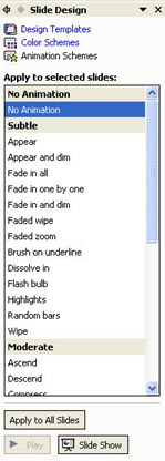 Slide Design task pane
