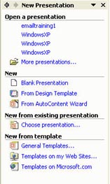 PowerPoint start up task pane