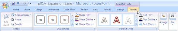 SmartArt Tools Format tab