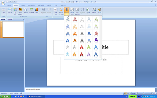 Word Art Drwing Tools Format tab