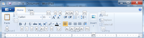 Selection letters in WordPad